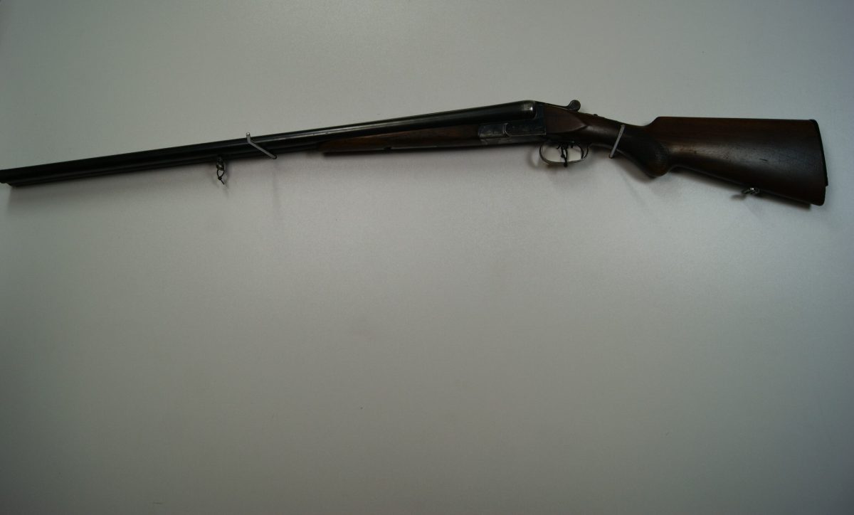 Strzelba horyzontalna Simson Krupp kaliber 12/70. Broń używana.